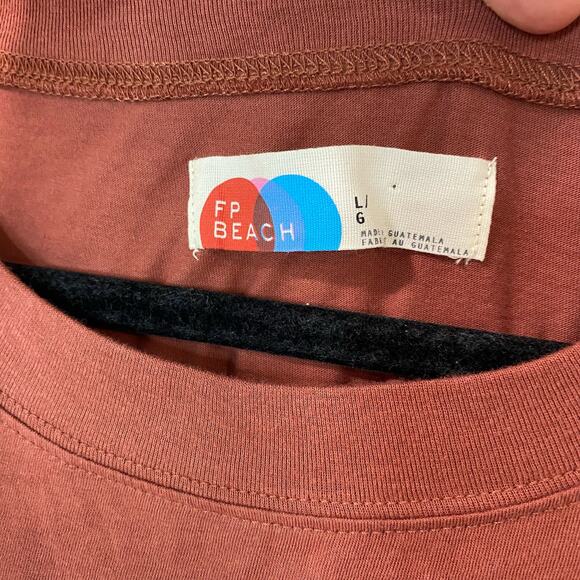 Free People Beach Women's Dress Jacinta Mini Tulip Wrap Red Large Cotton - Picture 3 of 9